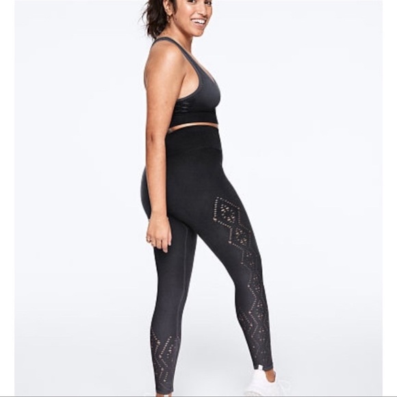 Pink SPORT by Victorias Secret Ombré  Black Gray Seamless Tights Leggings size S - Picture 2 of 10